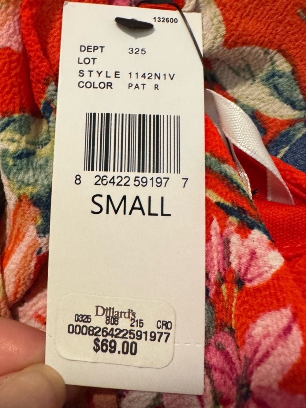 I.N. San Francisco Bright Red Floral Faux Wrap Flowy Dress Small NWT - Picture 11 of 11